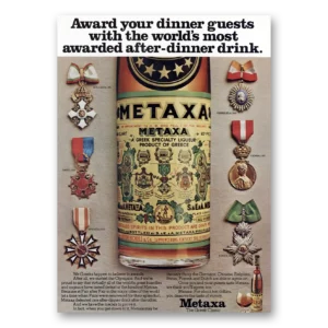 1973 Metaxa Print Ad | Dinner Guests