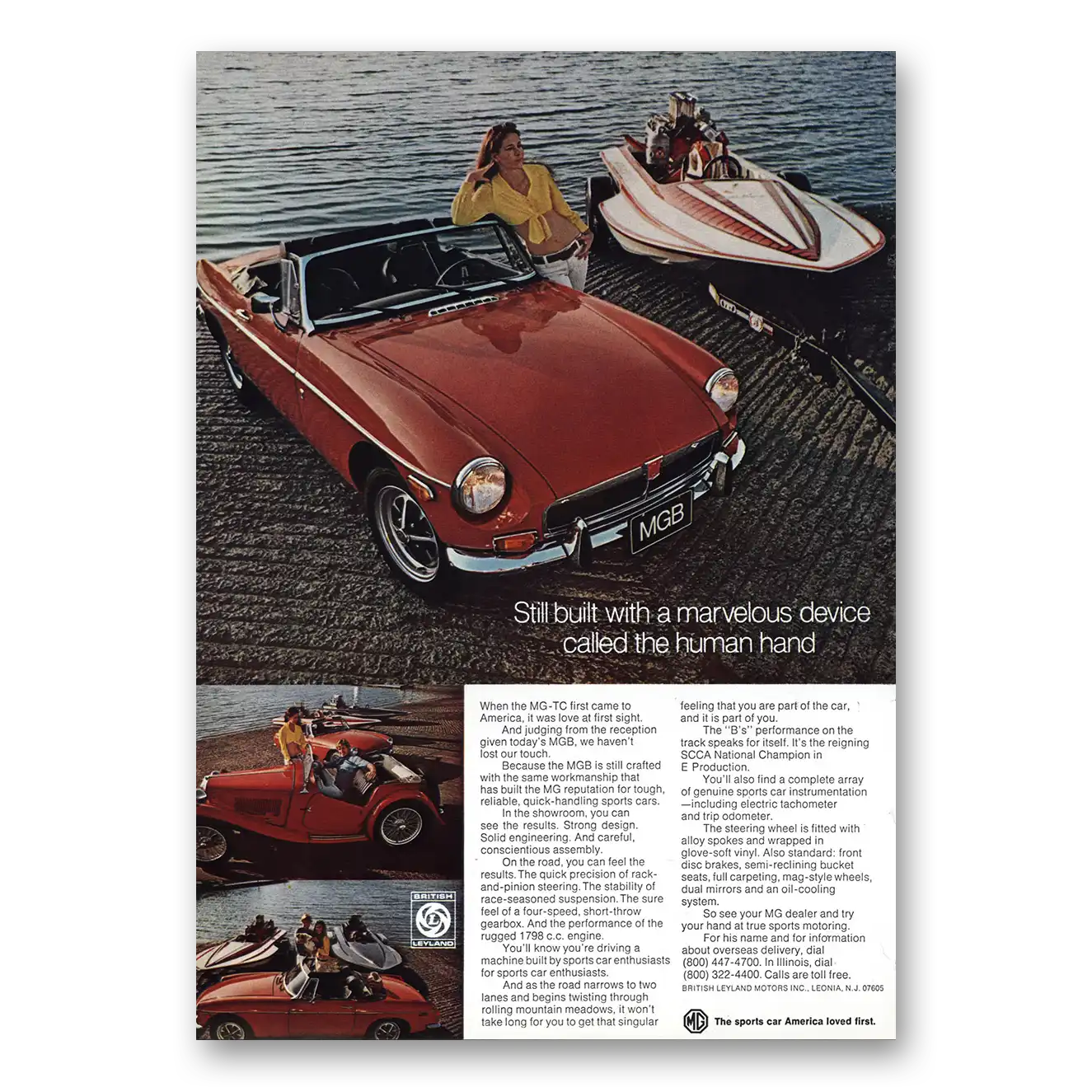 1973 MG Print Ad | Still Built With Marvelous Device