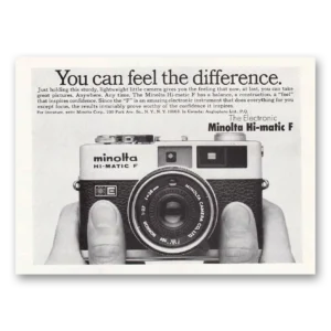 1973 Minolta Camera Print Ad | Hi Matic F