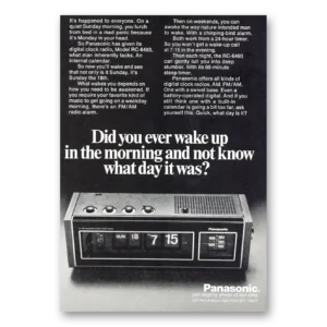 1973 Panasonic Clock Radio Print Ad | Wake Up