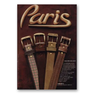 1973 Paris Belts Print Ad | Country Elegance