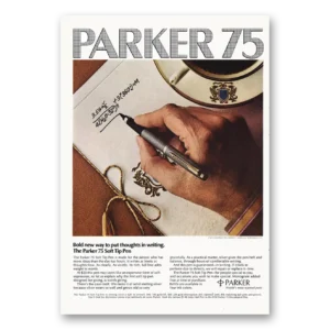 1973 Parker 75 Pen Print Ad | Put Thoughts In Writing