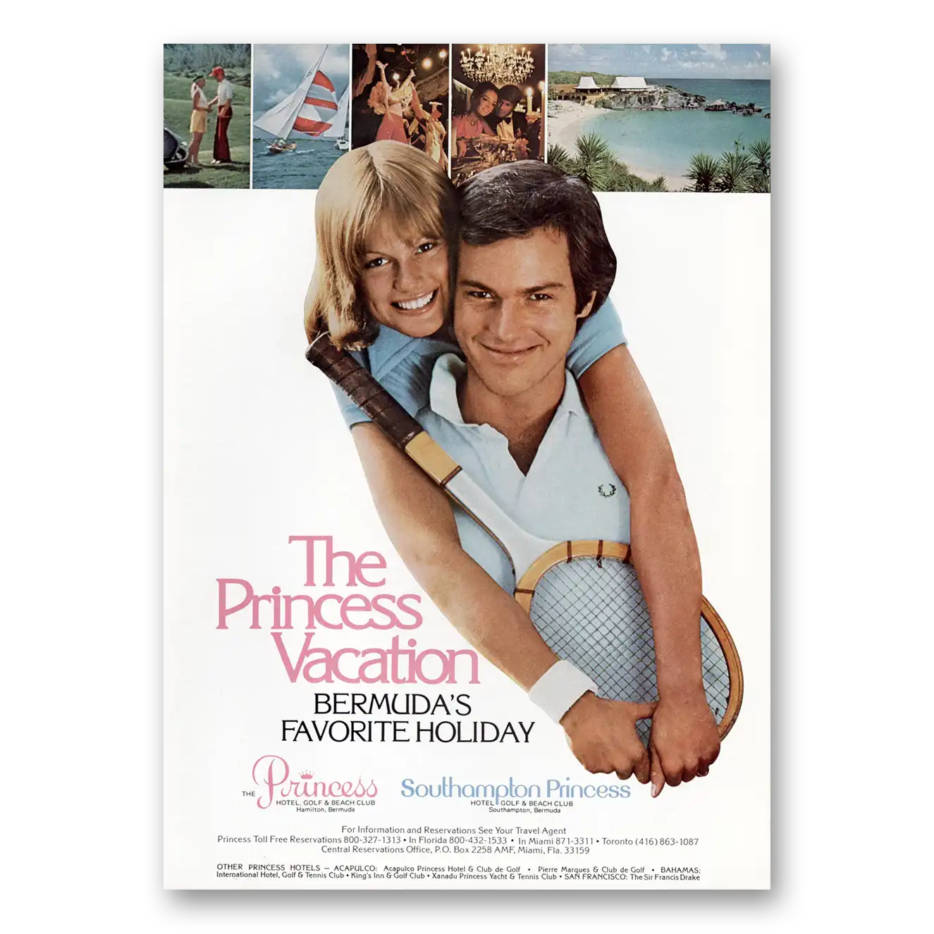 1973 Princess Hotel Print Ad | Bermuda