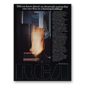 1973 RCA Print Ad | Burning Building