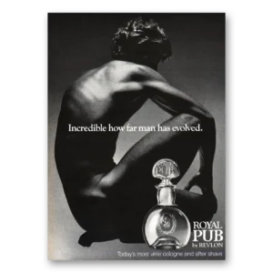 1973 Royal Pub Cologne Print Ad | Man Has Evolved