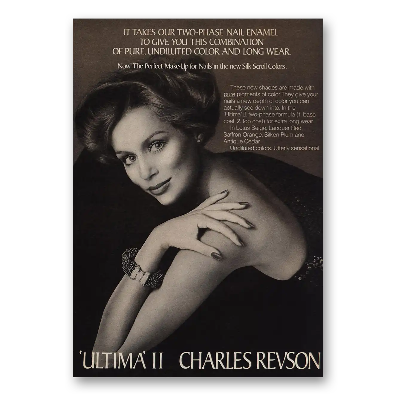 1973 Ultima II Print Ad | Two Phase Nail Enamel