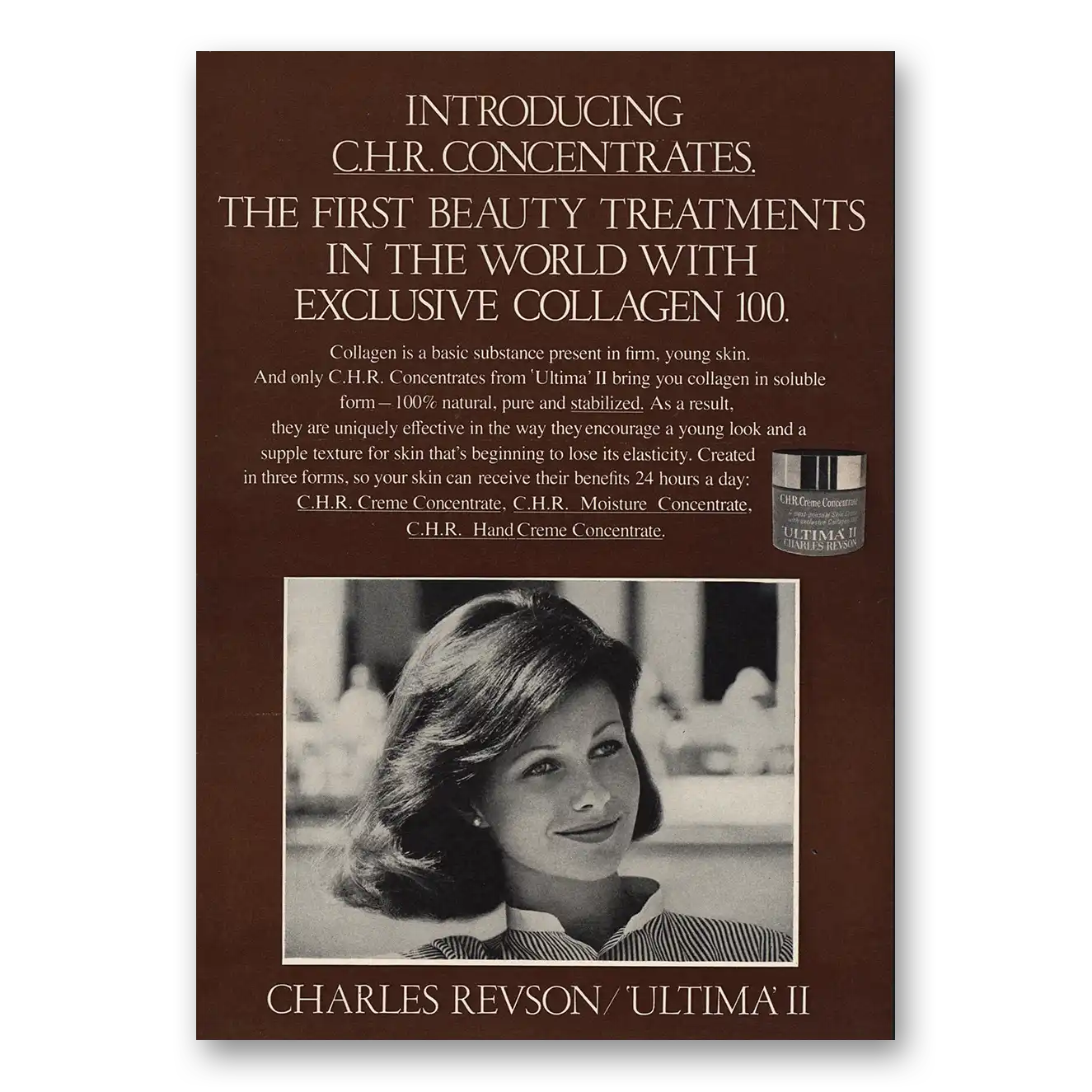 1973 Ultima II Print Ad | Exclusive Collagen 100