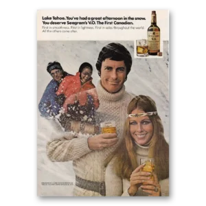 1973 Seagrams VO Whisky Print Ad | Lake Tahoe