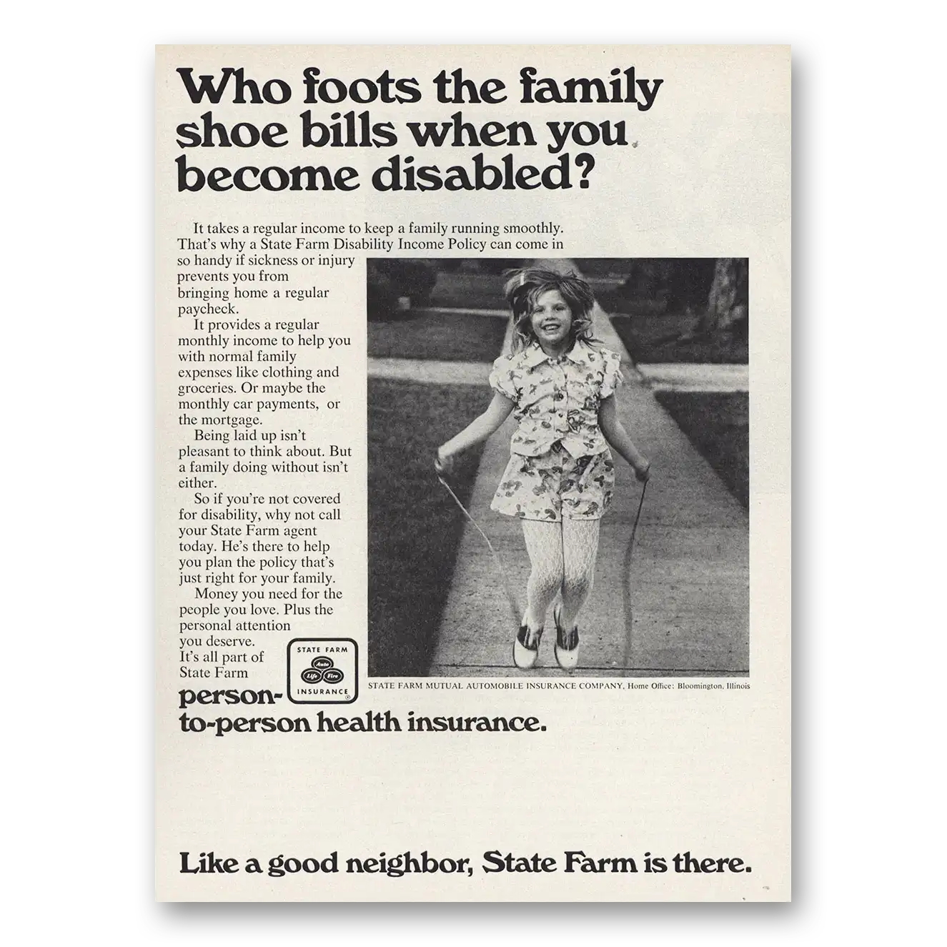 1973 State Farm Insurance Print Ad | Shoe Bills