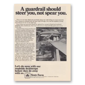 1973 State Farm Insurance Print Ad | Steer You