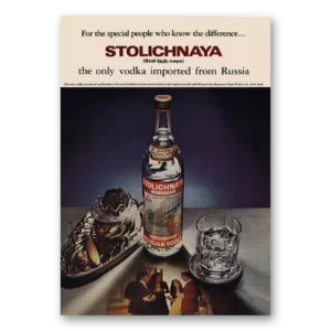 1973 Stolichnaya Vodka Print Ad | Imported Russia