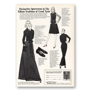 1973 Talbots Print Ad | Distinctive Sportswear