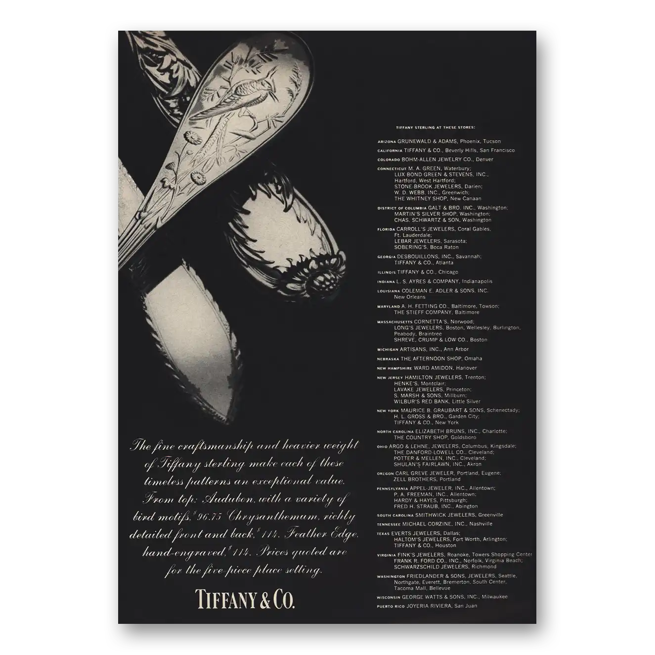 1973 Tiffany & Co Print Ad | Fine Craftsmanship Sterling