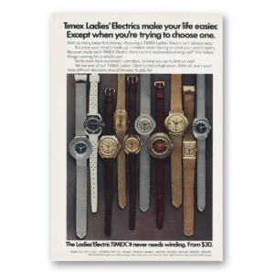 1973 Timex Watch Print Ad | Ladies Electrics