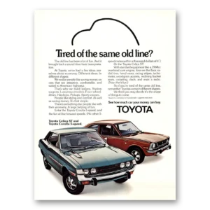 1973 Toyota Celica Print Ad | Same Old Line