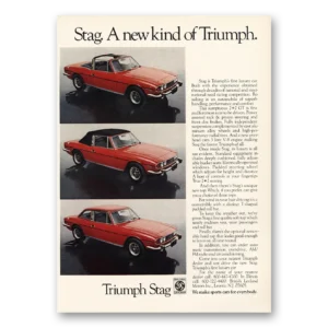 1973 Triumph Stag Print Ad | New Kind Triumph First Luxury Car