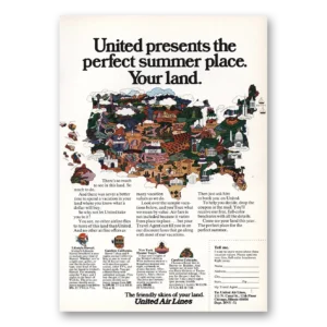 1973 United Airlines Print Ad | Perfect Summer Place