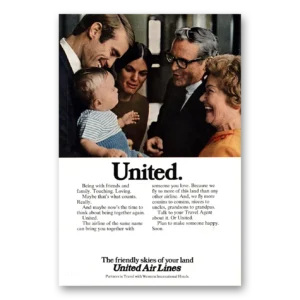 1973 United Airlines Print Ad | Being Friends