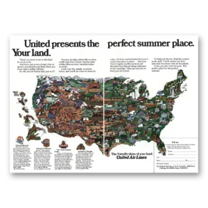 1973 United Airlines Print Ad | Perfect Summer