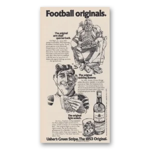 1974 Ushers Green Stripe Whisky Print Ad | Football Originals