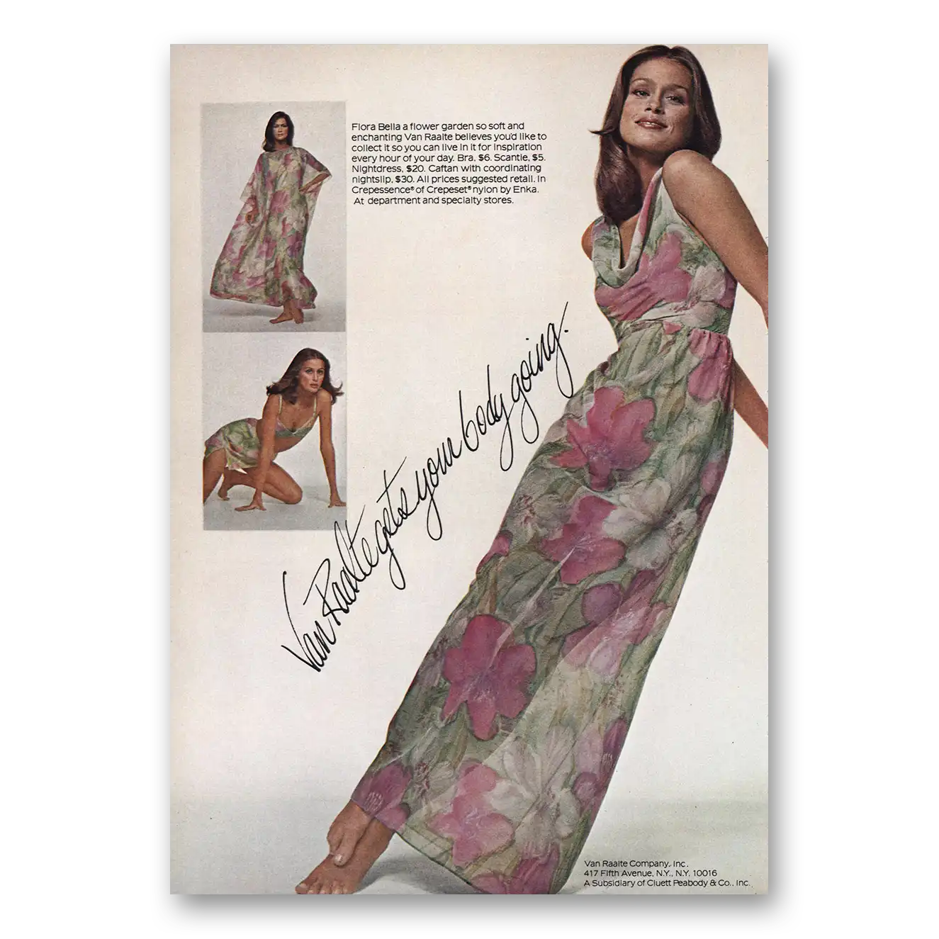 1973 Van Raalte Print Ad | Gets Your Body Going