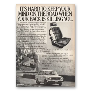 1973 Volvo Print Ad | Hard To Keep Mind On Road Back Killing You