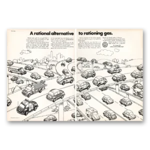 1973 Volkswagen Print Ad | Rationing Gas