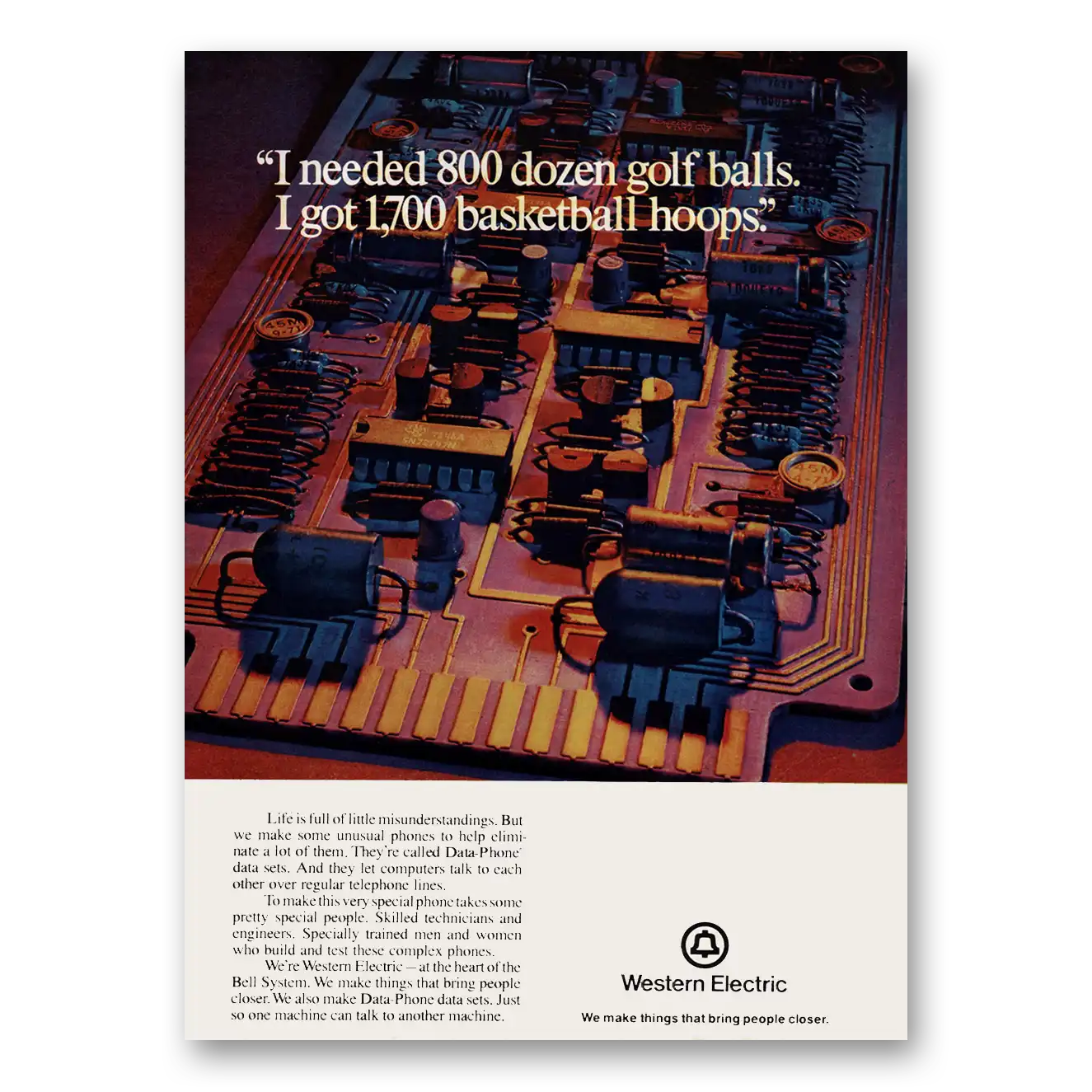 1973 Western Electric Print Ad | Golf Balls