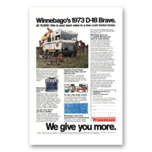 1973 Winnebago Motor Home Print Ad | D18 Brave