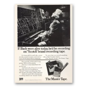 1974 Scotch Brand Recording Tape Print Ad | Bach Were Alive