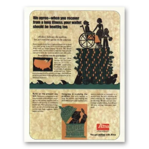 1974 Aetna Insurance Print Ad | Long Illness