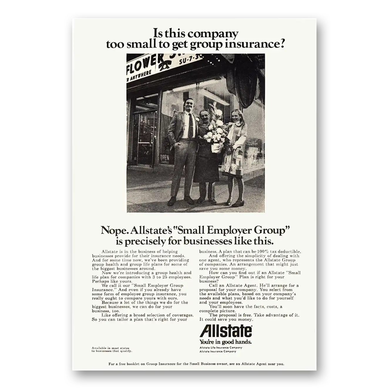 1974 Allstate Insurance Print Ad | Too Small