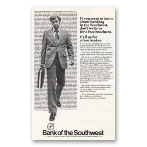 1974 Bank of the Southwest Print Ad | You Want