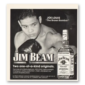1974 Jim Beam Print Ad | Joe Louis Brown Bomber