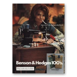 1974 Benson & Hedges Cigarettes Print Ad | Sewing Machine