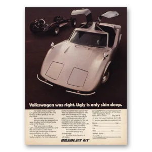 1974 Bradley GT Print Ad | Ugly Is Only Skin Deep