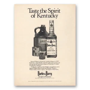1974 Burke & Barry Print Ad | Taste Spirit Kentucky
