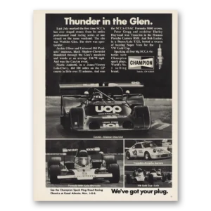 1974 Champion Spark Plugs Print Ad | Thunder In The Glen
