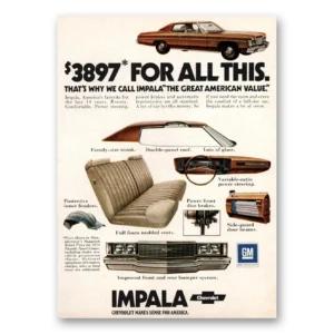 1974 Chevrolet Impala Print Ad | American Value