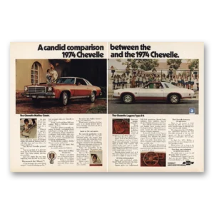 1974 Chevrolet Chevelle Print Ad | Candid Comparison