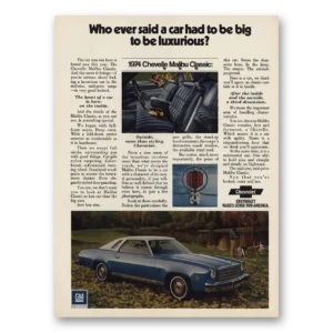 1974 Chevrolet Chevelle Malibu Print Ad | Be Big