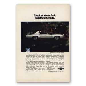 1974 Chevrolet Monte Carlo Print Ad | A Look Monte Carlo Other Side