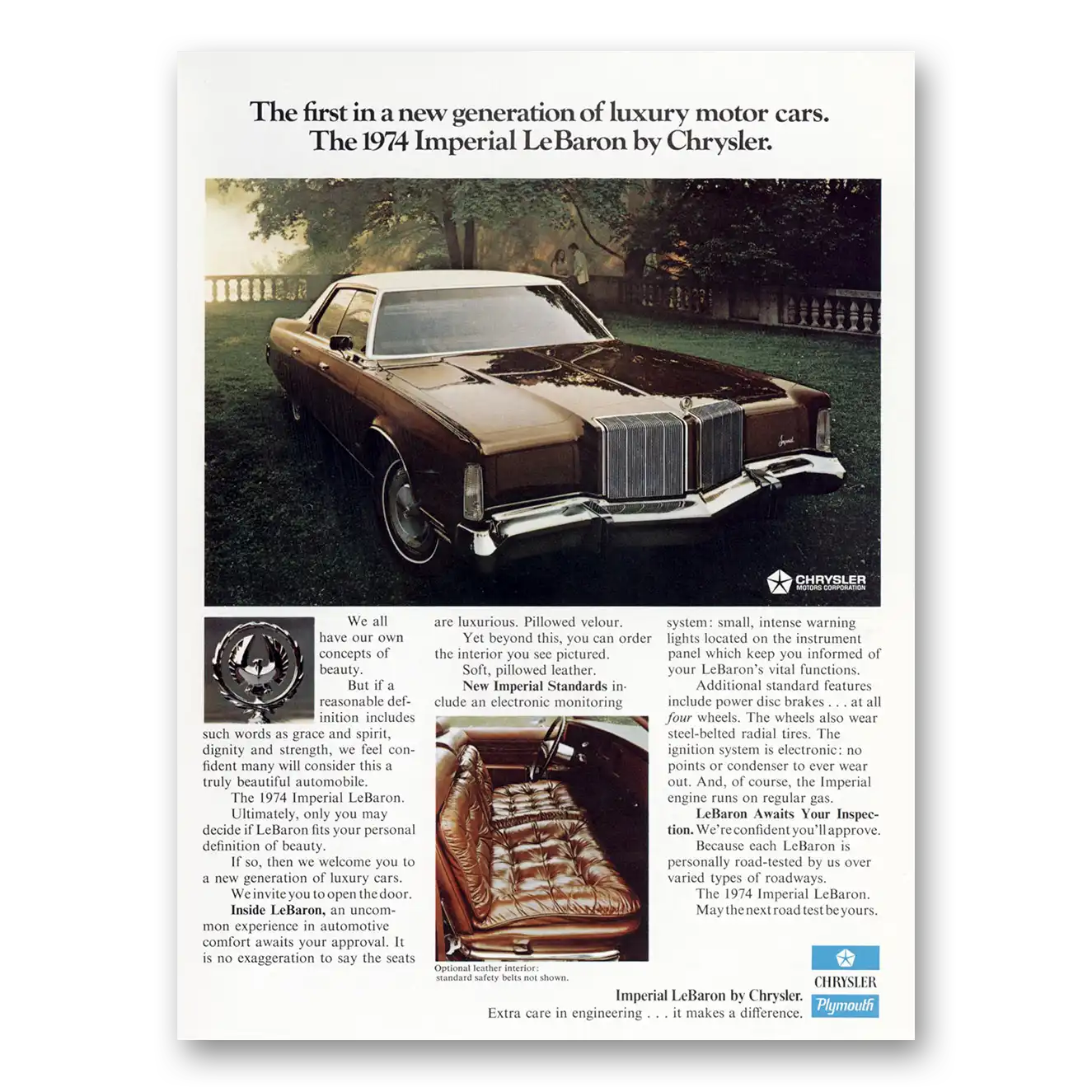 1973 Chrysler LeBaron Print Ad | New Generation