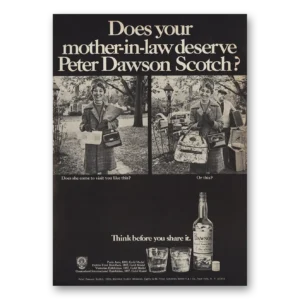 1974 Peter Dawson Scotch Print Ad | Mother In Law
