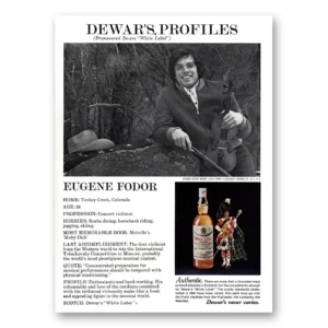 1974 Dewars White Label Print Ad | Eugene Fodor