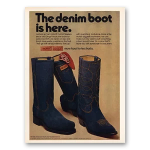 1974 Dingo Boots Print Ad | Denim Boot