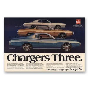 1974 Dodge Charger Print Ad | Chargers Three