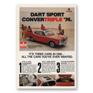 1973 Dodge Dart Print Ad | Sport Convertriple