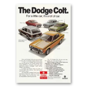 1974 Dodge Colt Print Ad | Little Car Lot Car