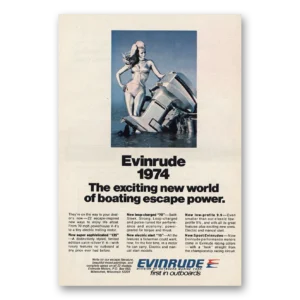 1974 Evinrude Print Ad | Boating Escape Power